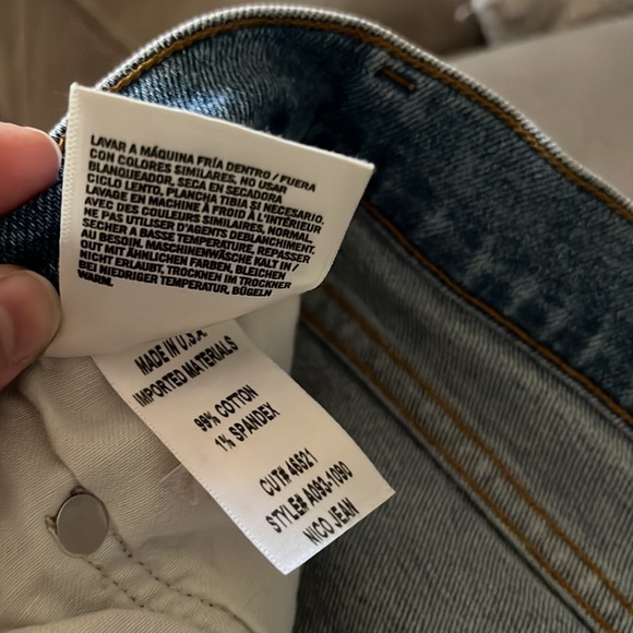 Agolde Nico Embark Distressed High Waist Button Fly Slim Denim Jeans 28 - Picture 16 of 16
